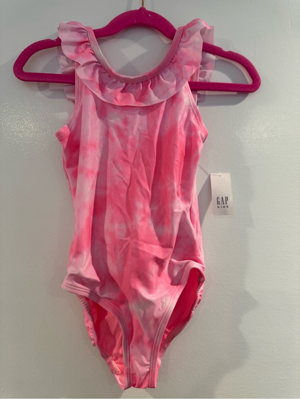 Gap Kids Pink Ruffle One-Piece Swimsuit XS 4-5 NWT